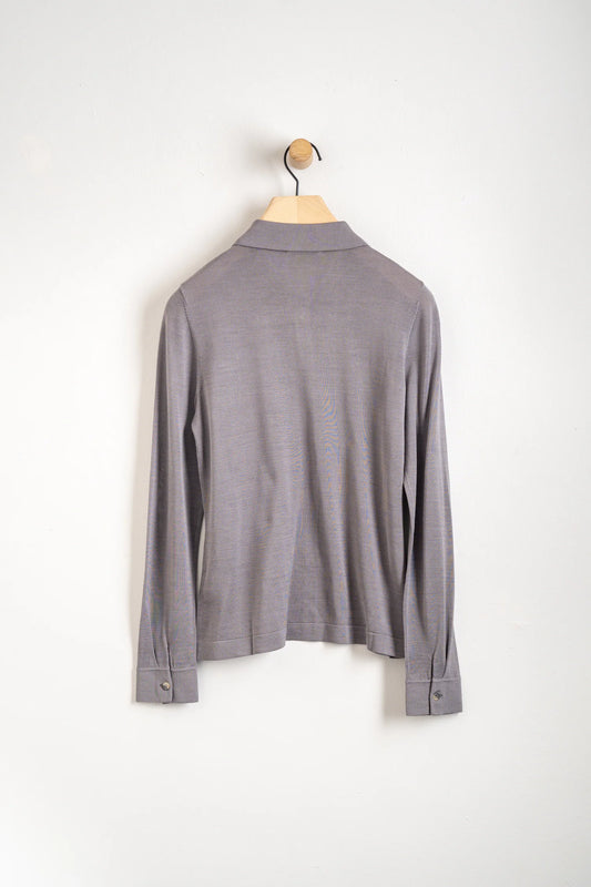 Celeste Silk Shirt - Lilac Metal