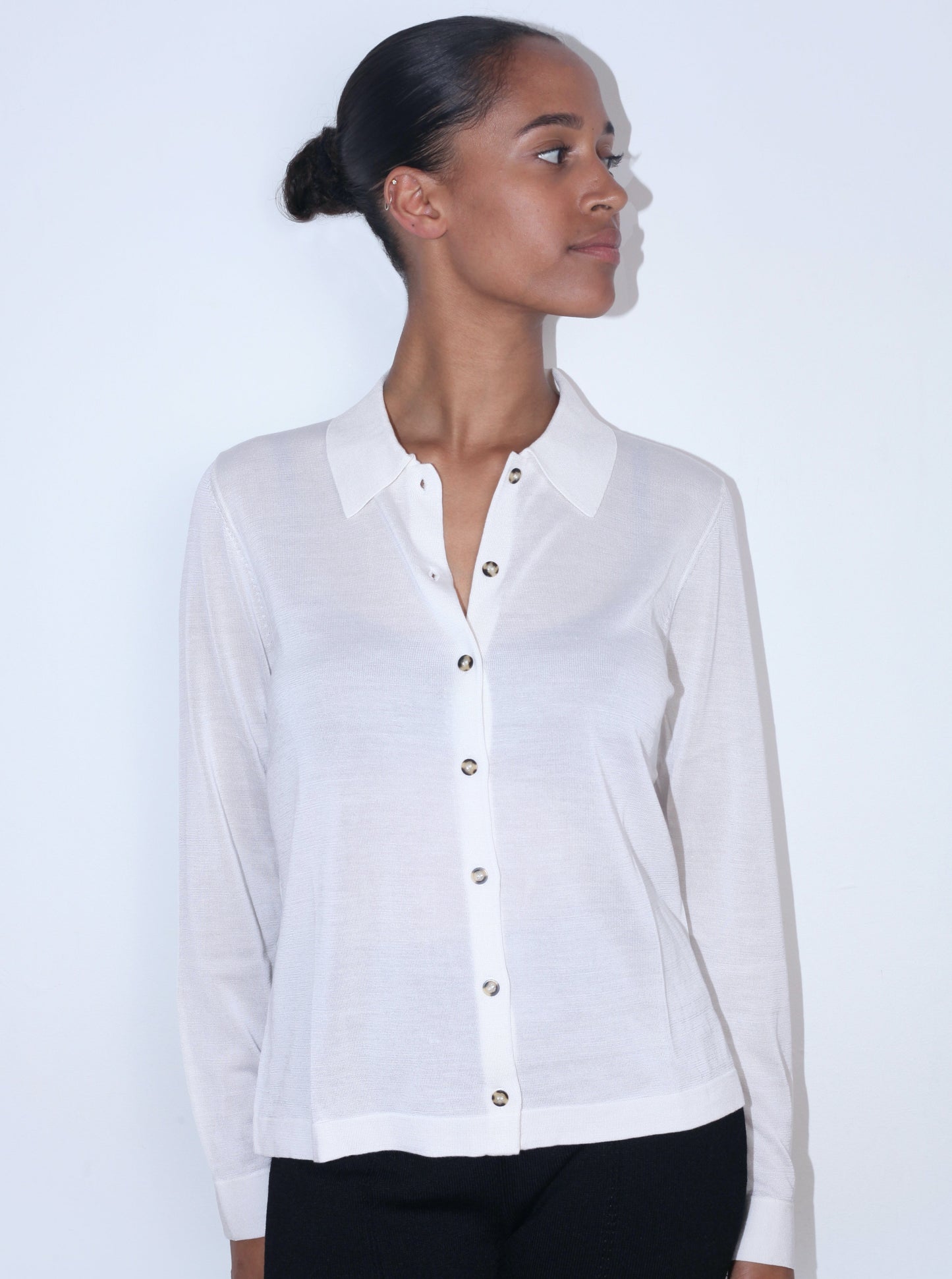 Celeste Silk Shirt - Lilac Metal